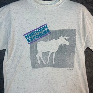Vintage Single Stitch Northern Exposure Moose T Shirt 1991‎ Oneita Mens Large